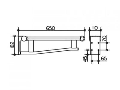 KEUCO PLAN Care inklapbare steunbeugel, projectie 650mm, 34902010638