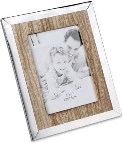 AL - Zilveren/Houten Fotolijst - 10x15 cm