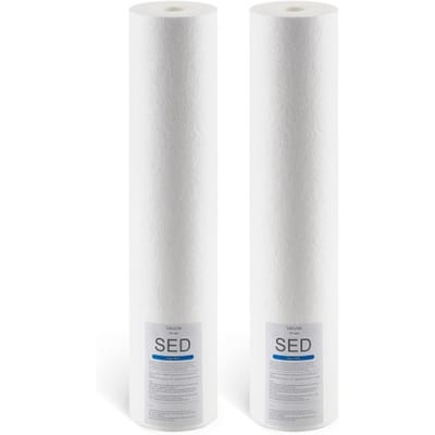 VEVOR 2 stuks vervangingscartridge voor waterfilter voor het hele huis, 115 x 507 mm polypropyleen sedimentfilter voor 3-traps waterfiltratiesysteem, vermindert chloor, slechte smaak en geur.