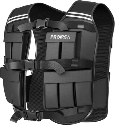 Dailygoods- Gewichtsvest 10kg/20kg Verstelbaar - Dip Belt - Gewichtsvesten - Fitness - Krachttraining - Reflecterende Strepen - Verzwaarde Vest