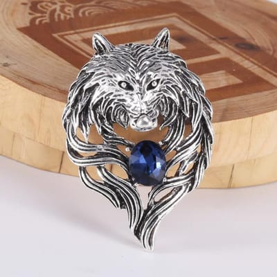 Retro Dominante Wolf Hoofd Broche Mannen Persoonlijkheid Jas Pak Corsage Dier Pin Hanger Dubbel Gebruik black