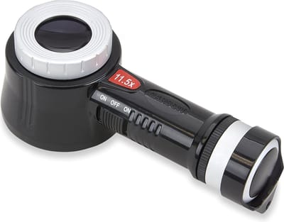 Professioneel Vergrootglas met LED- en UV-Verlichting en Meetdradenkruis - 11,5x Vergroting