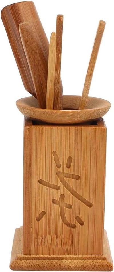 Theeservies Accessoires Set - Gongfu Thee Gereedschap - Thee Ceremonie - Zes Delige Houten Set