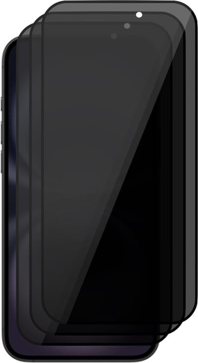 Privacy Screenprotector geschikt voor iPhone 16 - 3x Volledig Dekkend Gehard Glazen Tempered Glass Krasbestendige Screen Protector