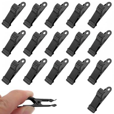 16 stuks metalen klemmen, 1,3 cm brede metalen klemmen, kleine veerklemmen, zwart, krokodillenklemmen, gordijnklemmen, antislip, mini-wasknijpers voor knutselen, kantoorpapier, foto's, gordijnen, jurk