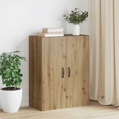 vidaXL - Wandkast - Artisan - Eiken - 69,5 - x - 34 - x - 90 - cm - Bewerkt - hout
