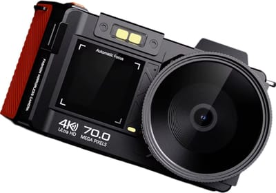 WIFI-monoculaire Camera met Twee Schermen – 4K UHD Digitale Camera 70MP – SLR-Style Camera met Filters – Flits, Groothoeklens, 50X Zoom en Autofocus