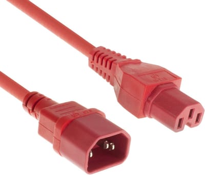 ACT Netsnoer C14 - C15 rood 0,6 m AK5298
