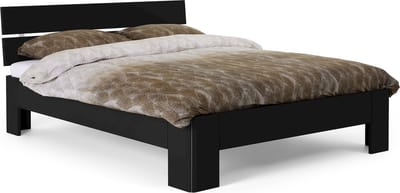 B Bright Fresh 450 Bed met Hoofdbord 90x200cm - Bedframe Zwart - Eenpersoonsbedden - Instaphoogte: 45cm