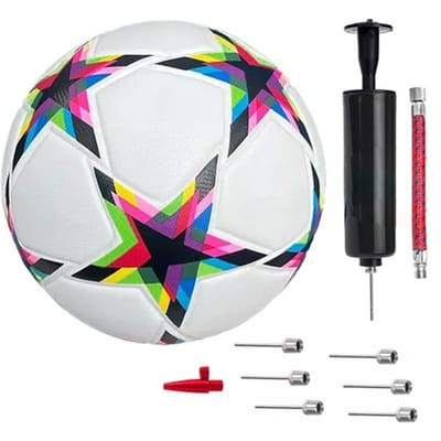 Maat 5 Voetbal Trainingswedstrijden Voetbal Zachte PU Leren Voetbal met Opblaasbare Pomp & Size 5 black
