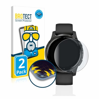 BROTECT - Screenprotector voor Garmin vivoactive 4s (40 mm) - Folie Beschermfolie matte volledig dekking 2 Stuks