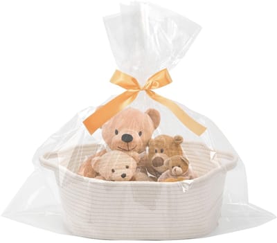 Dailygoods- Geschenkmand grote lege geschenkmand - Katoenen opbergmand - Cadeaumand vrouwen - Geschenkmand gevuld met lekkernij - Geschenkmanden voor verjaardag - Afmetingen 34,5 x 25,5 x 14,5 cm