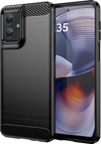 Coverup Hoesje - Geschikt voor Motorola Moto G55 Hoesje - Coverup Armor Brushed TPU Back Cover - Zwart