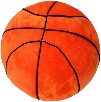 Grote ronde basketball kussen, pluche sport throw toy, 3D bal kussens, cadeau voor jongens en meisjes, 28cm, oranje, decoratief en comfortabel