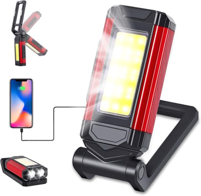 LED Werklicht met 7 Modi, 2 x XPE + COB LED, IP67 Waterdicht, 360° Draaibaar, Magnetisch Werklicht voor Auto, Kamperen en Noodsituaties