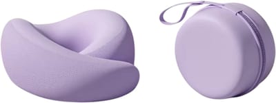 Memory Foam Neksteun Kussen – Reiskussen en Comfortkussen voor Hoofd- en Nekondersteuning – Ideaal voor Reizen, Camping en Slaap - Paars