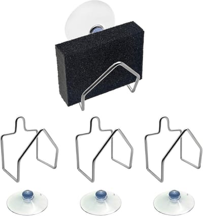 Spons Houder - Afwas Spons - Keuken Organiseren - Sterke Zuignap - 4 stuks - Zilver