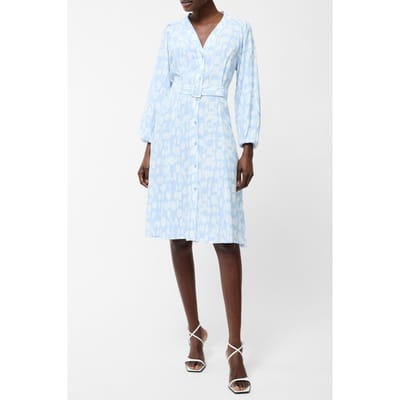 French Connection Islanna Belt Dress Ls K Cashmere Blue Cashmere Blue Size: 12 | Maxi Dresses Outlet | Dames | Blauw