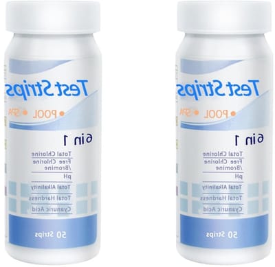 PH Test Strips voor Zwembaden en Aquaria - 100 Stuks, 6-in-1 Waterkwaliteit Test, Chlorine en Hardheid Meting