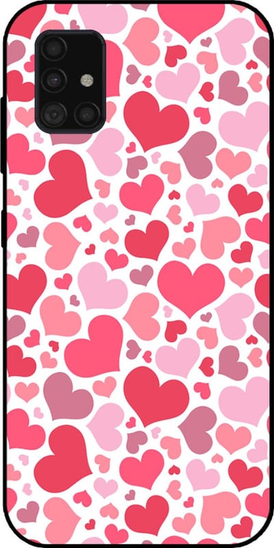 Smartphonica Telefoonhoesje Geschikt voor Samsung Galaxy A51 5G met Hartjes Print - Hearts Design TPU Backcover Case - Kinder Hoesje met Hartjes Design geschikt voor Samsung Galaxy A51 5G