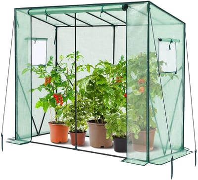 Famanu – Tomatenkas met PE-afdekking en raam, 200 x 77 x 170 cm, winterbestendig voor optimale plantengroei