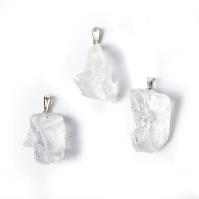 Bergkristal ruw edelsteenhanger - ±3.5cm