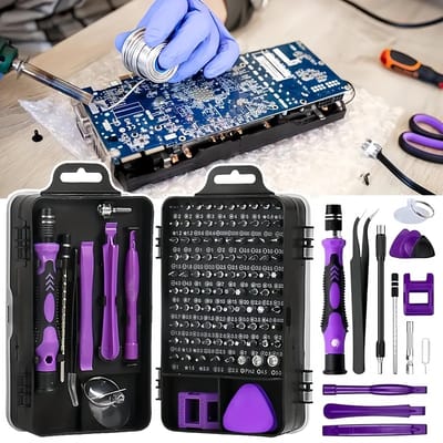 115 In 1 Precisie Schroevendraaierset - Professionele Magnetisch Anti-Slip Reparatieset - Platte Kop Meerdere Bits Met Pincet - Elektronica-Telefoon-Horloge-Autoonderhoud Gereedschap - Nauwkeurige Reparatie En Onderhoud(paars)