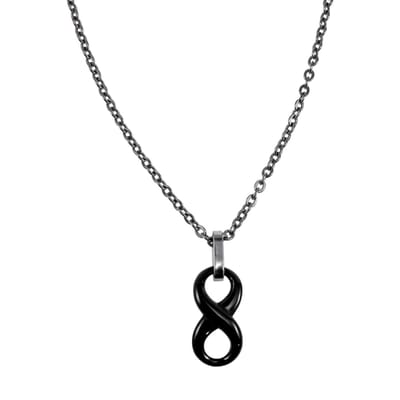 Kabelketting met Oneindigheidssymbool van Keramiek, Ketting Dames, RVS - Verstelbaar 45-50 cm