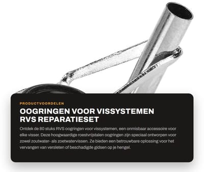 Dailygoods- Oogringen Hoogwaardige Roestvrij Staal - Vissengids Tips - 10 Verschillende Maten - Onderdeel Vissersaccessoires - Bescherming Visslijn - Handige Opbergdoos - Vislijngeleider