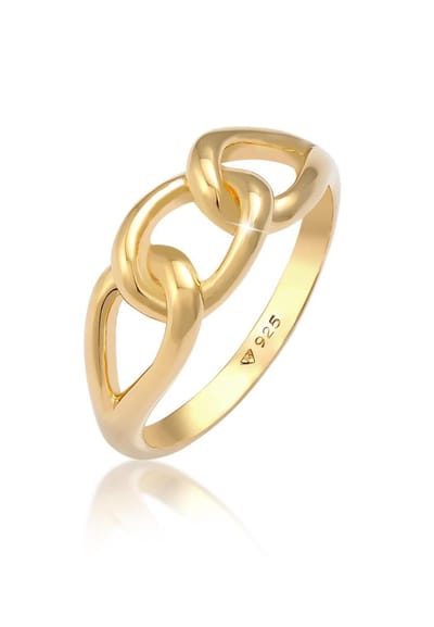 Elli - Ring - Dames Knopen Symboolketting Look in verguld 925 Sterling Zilver - Dames