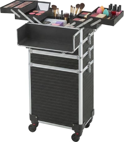 SONGMICS - Make Up Koffer - Afsluitbaar - 360° Draaibare Wielen - Ideaal voor Reizen