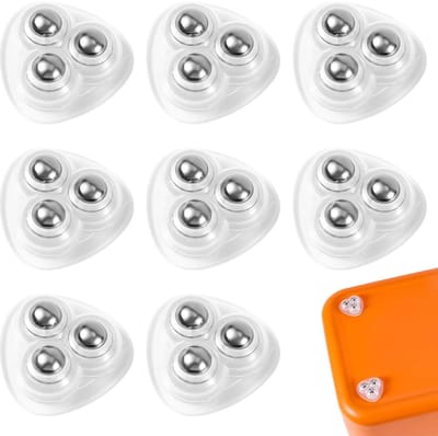 Dailygoods- Zwenkwielen Set van 8 - Mini Zwenkwielen - 360° Draaibaar - Roestvrij Staal - Voor Apparaten en Meubilair - 3,7 x 3,7 cm - Meubelwielen