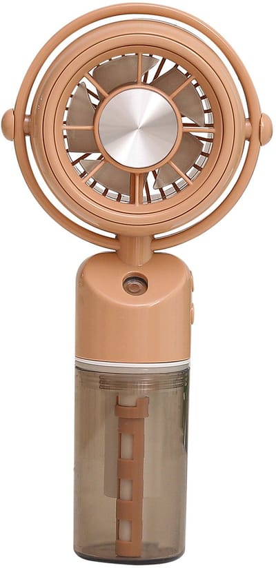 VHV-Mini-Ventilator met Verneveling - Handventilator met Waterspray en USB-Oplaadfunctie - Draagbare Bureauventilator voor Zomer en Reizen - Compact Design - Khaki