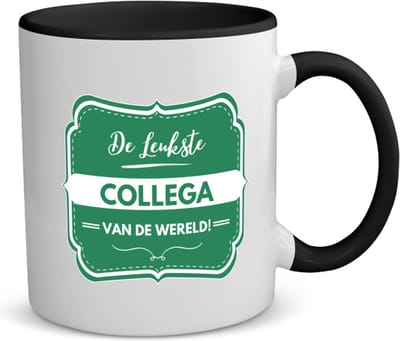 Akyol - de leukste collega van de wereld koffiemok - theemok - zwart - Collega - iemand die een collega is - leukste ooit - werk - collega - verjaardagscadeau - kado - gift - geschenk - afscheidscadeau - welkomscadeau - verrassing - 350 ML inhoud