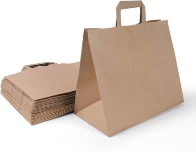 Papieren draagtassen 250 stuks - Bruine kraftpapieren cadeauzakjes met handvat - Ideaal voor geschenken en evenementen