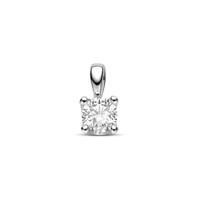 Zilveren gerhodineerde hanger zirkonia 9,5 mm - 1341531