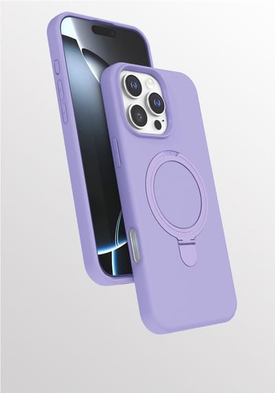 Hoesje Geschikt voor iPhone 16 Pro Max hoesje zacht siliconen Lila - Liquid Backcover ring hoesje Geschikt voor Magsafe