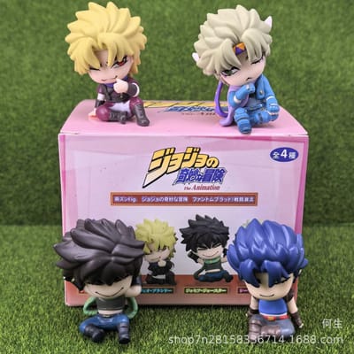 4 stuks/Set JoJo's Bizarre Adventure Actiefiguur Speelgoed PVC Model Figuren Voor Fans Cadeau white