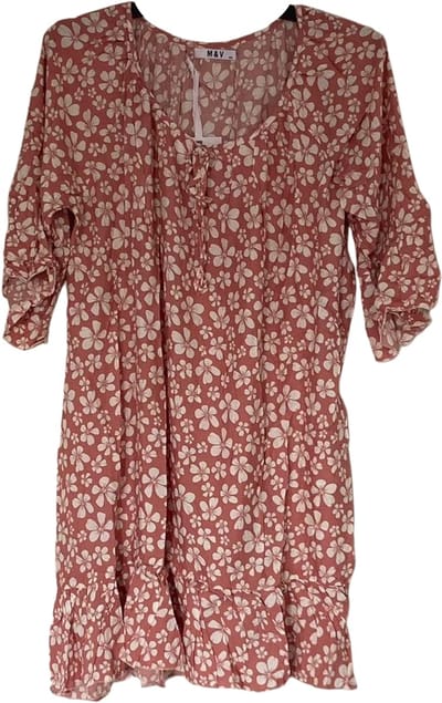 Fleurige Zomer Jurk / Dress | Zomerjurk | Bloemen Print | Rood - M