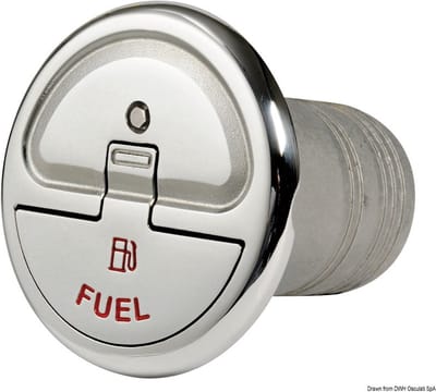 Osculati RVS quick lock Tankdop Fuel recht model Ø38mm met Sleutel