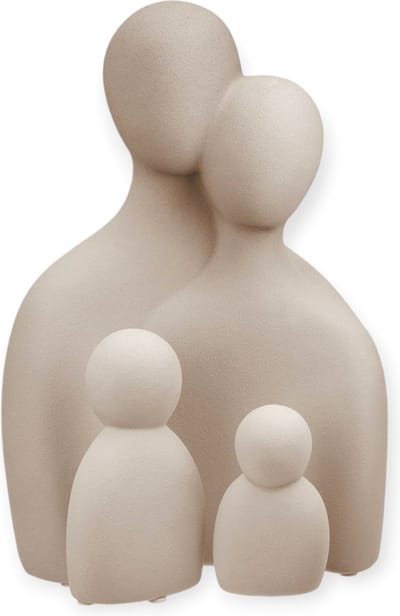 Gilde Handwerk - Beeld - Sculptuur - Familie - Keramiek - 3-delig - 12x17x26.5cm