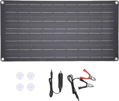 Zonnepaneel Lader - Draagbare Stroom - Noodstroom Voorziening - Snelladen 25W - 55 x 29 cm - Zwart