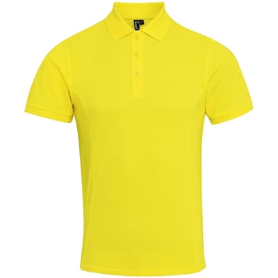 Premier Heren Coolchecker Plus Pique Polo Met CoolPlus (Geel)