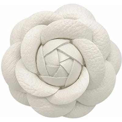 Luxe Merk Camelia Zijde Stof Bloem Pin Broche Handgemaakte Bloem Witte Bloem Roos Broche Pin white