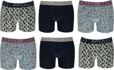 Apollo Katoenen Heren Boxershorts - 6 pack - Maat M