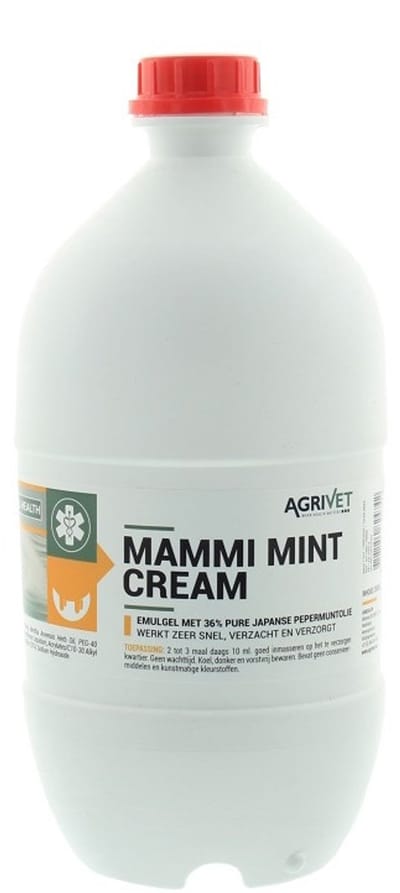 Agrivet Mammi Mint Cream mintcrème voor uiers met 36% Japanse pepermuntolie 2500ML