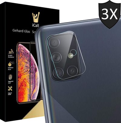 Camera Screenprotector geschikt voor Samsung A71 - 3x Glas Screen Protector