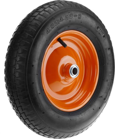 PrimeMatik - Kruiwagenwiel 95 Kg 16x4" 406x102 mm. Vervangende band voor transportplatform en trolleys