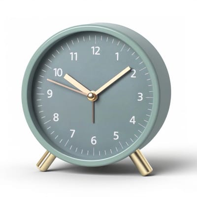 carmdering - Analoge Wekker Zonder Tikken - Stille Kinderwekker met Nachtlampje - Moderne Quartz Tafelklok - Ronde Retro Metalen Wekker op Batterij