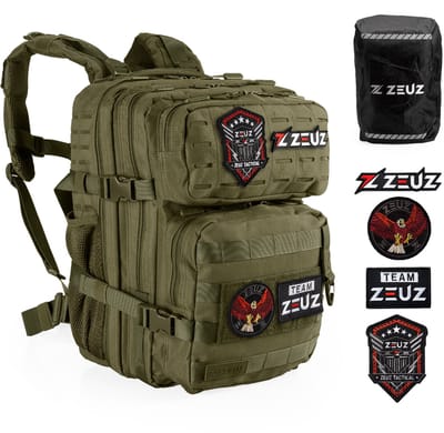 ZEUZ Tactical Rugzak Dames & Heren voor Fitness & CrossFit – Backpack - Sporttas - Militaire Army Bag - Sport Tas – 25 Liter - Groen